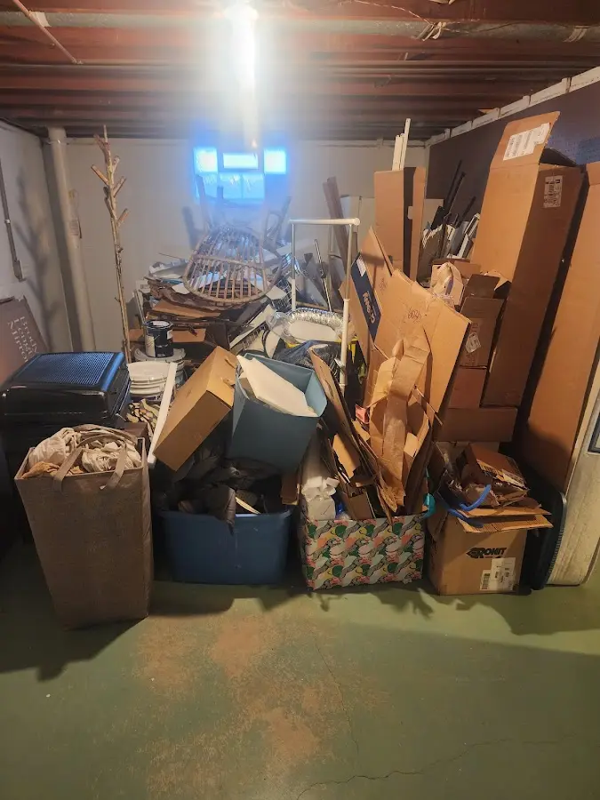 Roll-off dumpster container at job site for 20 Yard Dumpster Rental in Minden